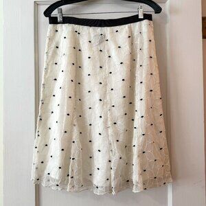 Ann Taylor | Dot Floral Embroidered Skirt